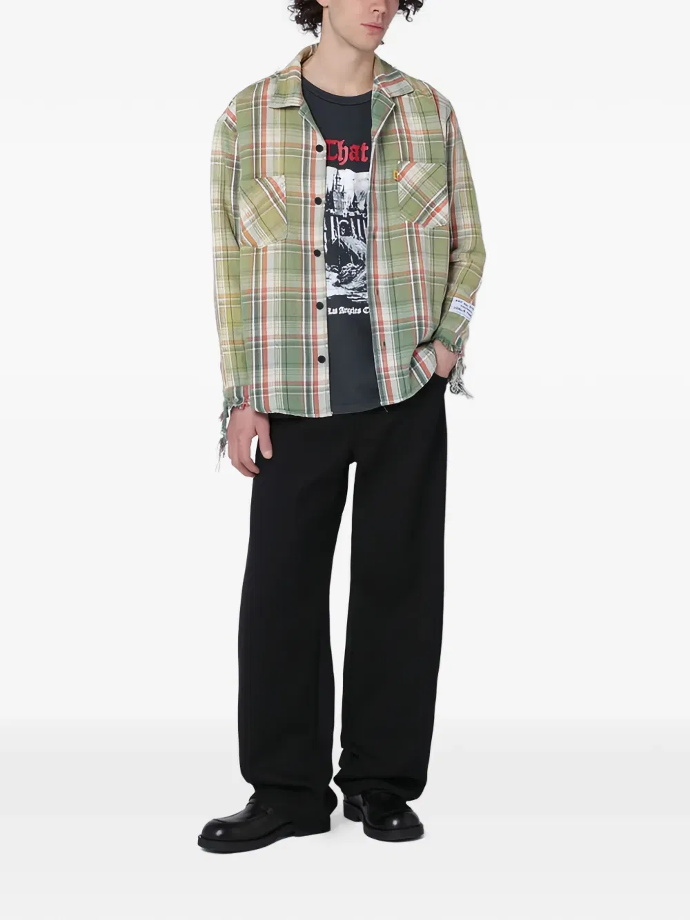 frayed plaid shirt