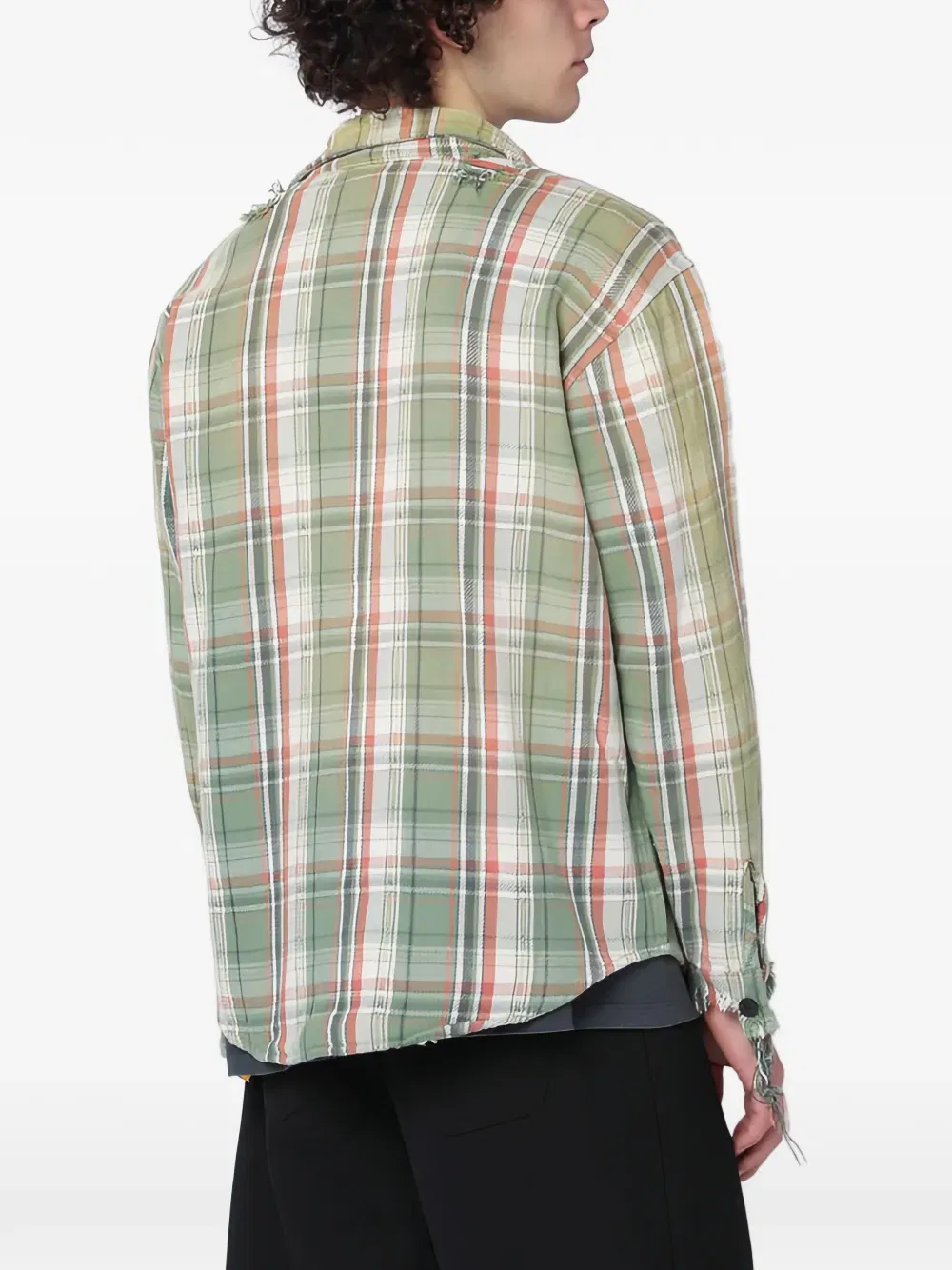 frayed plaid shirt