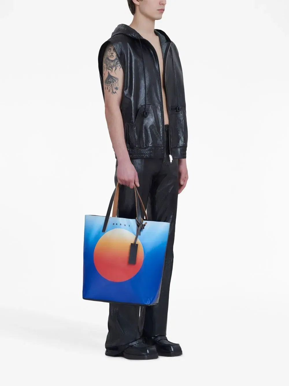 sleeveless leather jacket