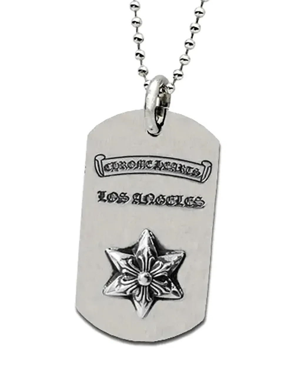 raised star dog tag necklace