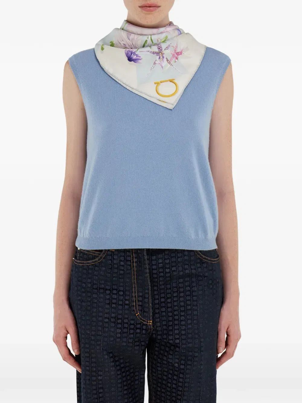 Gaia-print silk scarf