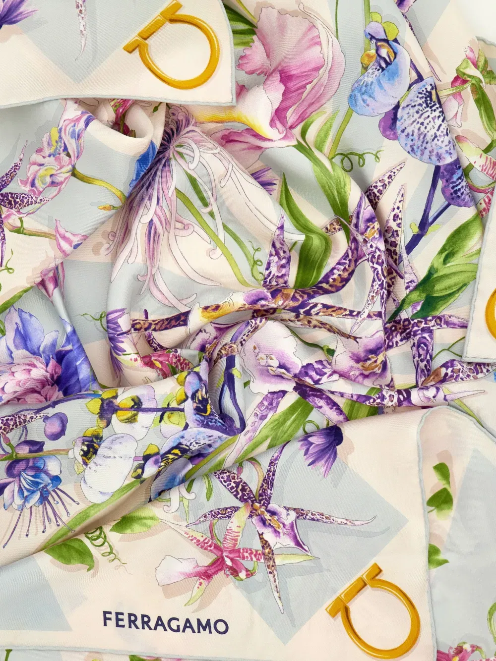 Gaia-print silk scarf