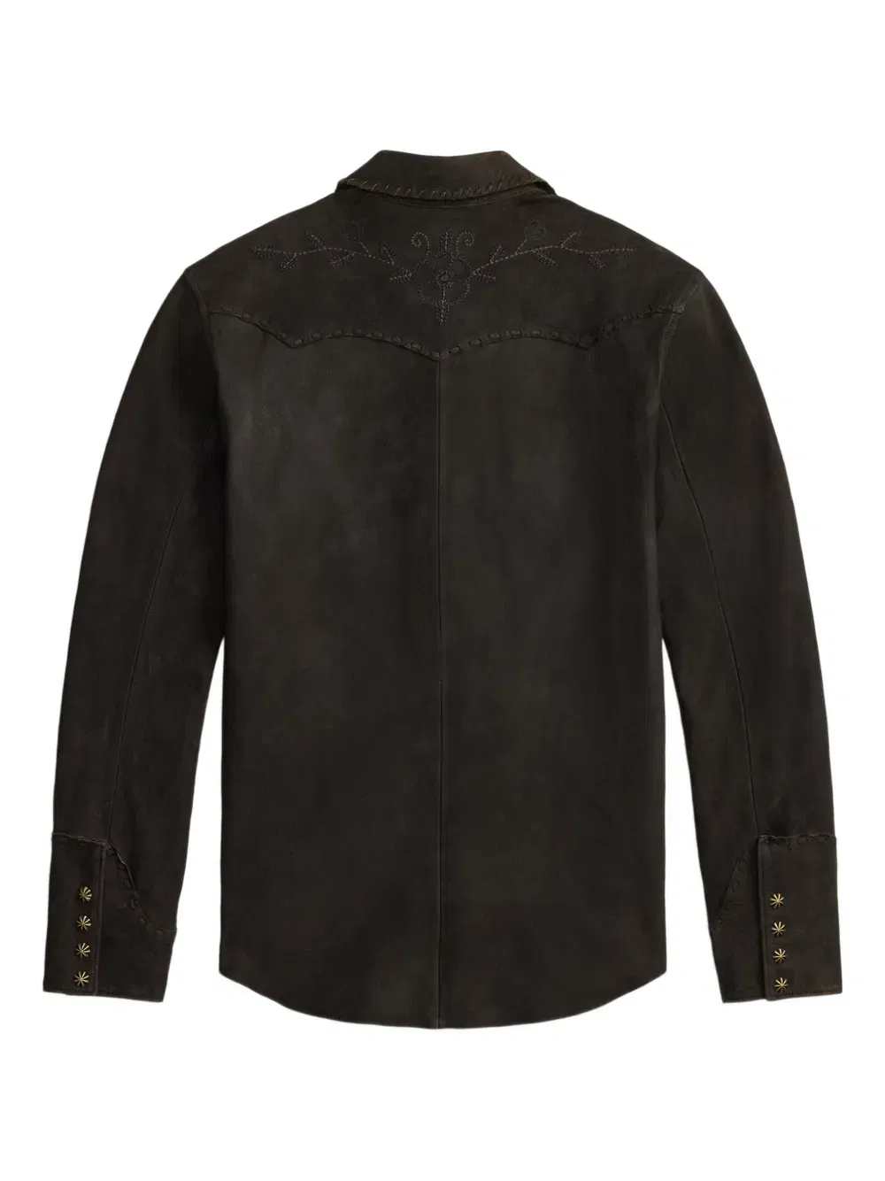 embroidered suede shirt