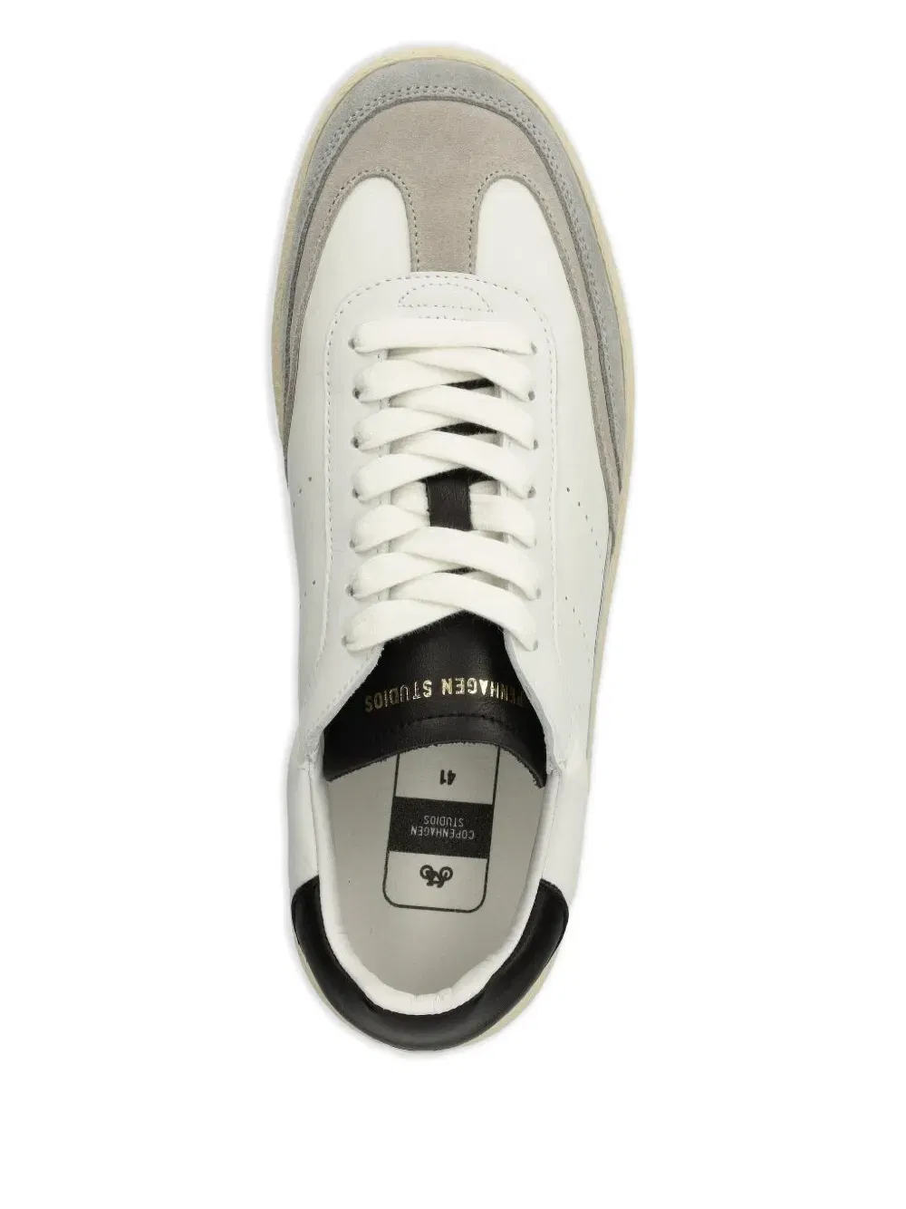 leather panelled lace-up sneakers