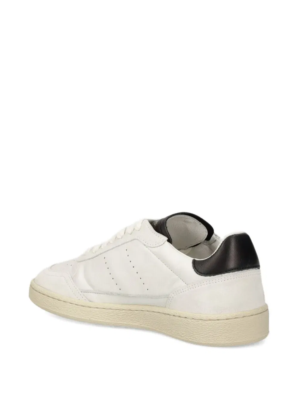 leather panelled lace-up sneakers
