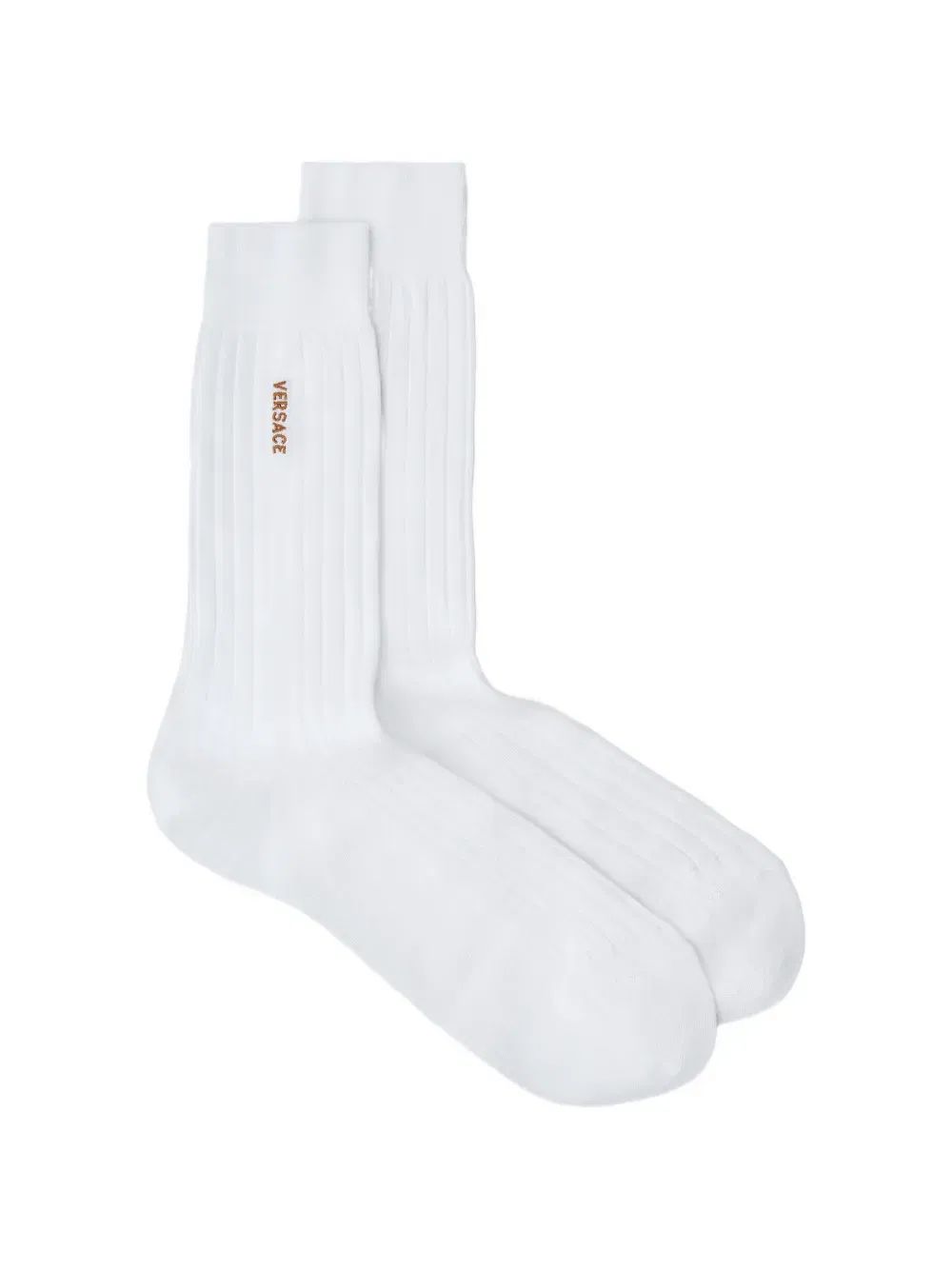 embroidered cotton ribbed socks