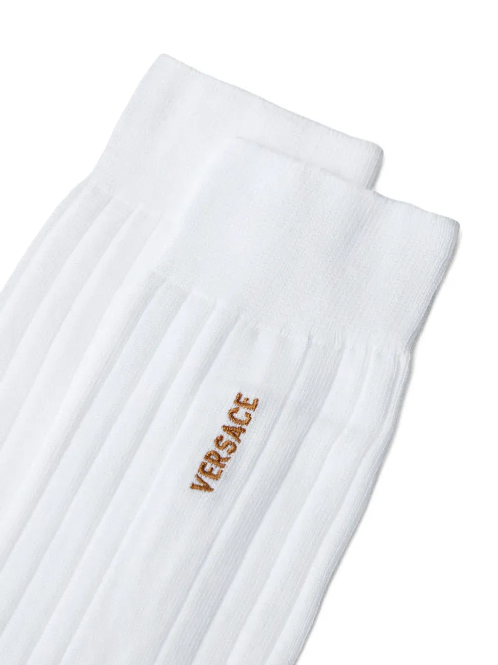 embroidered cotton ribbed socks