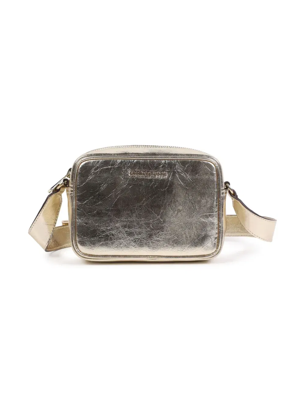 metallic-finish shoulder bag