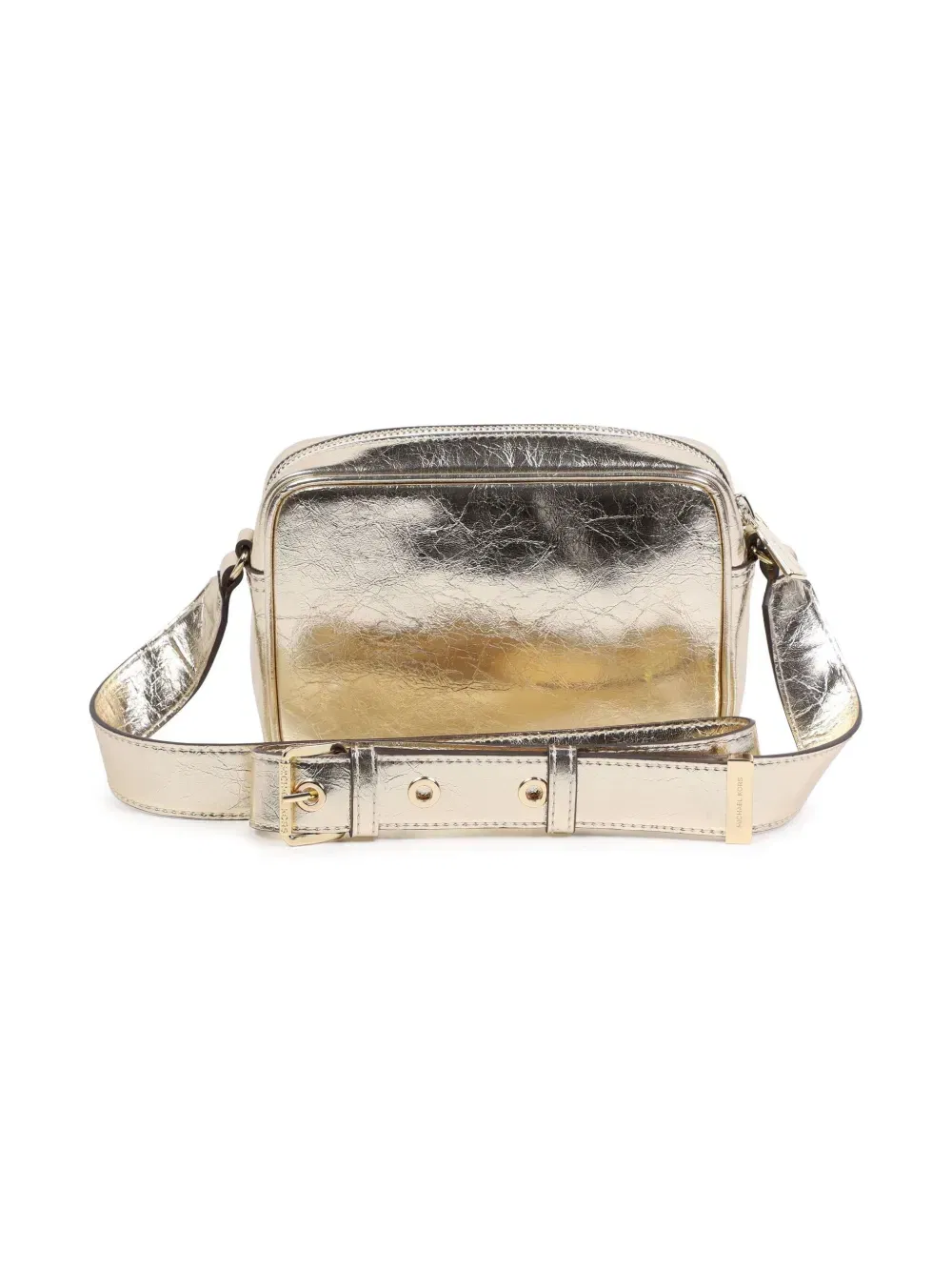 metallic-finish shoulder bag