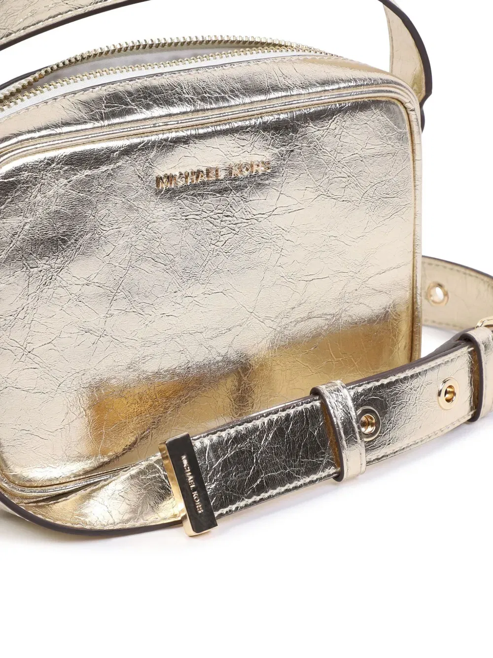 metallic-finish shoulder bag