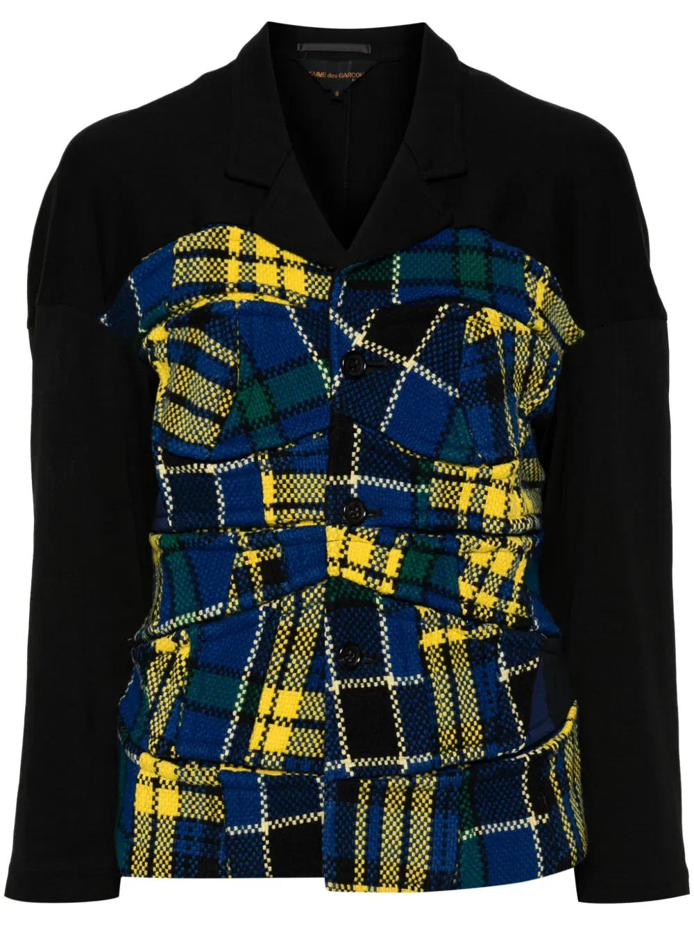 1999 tartan-pattern patchwork jacket