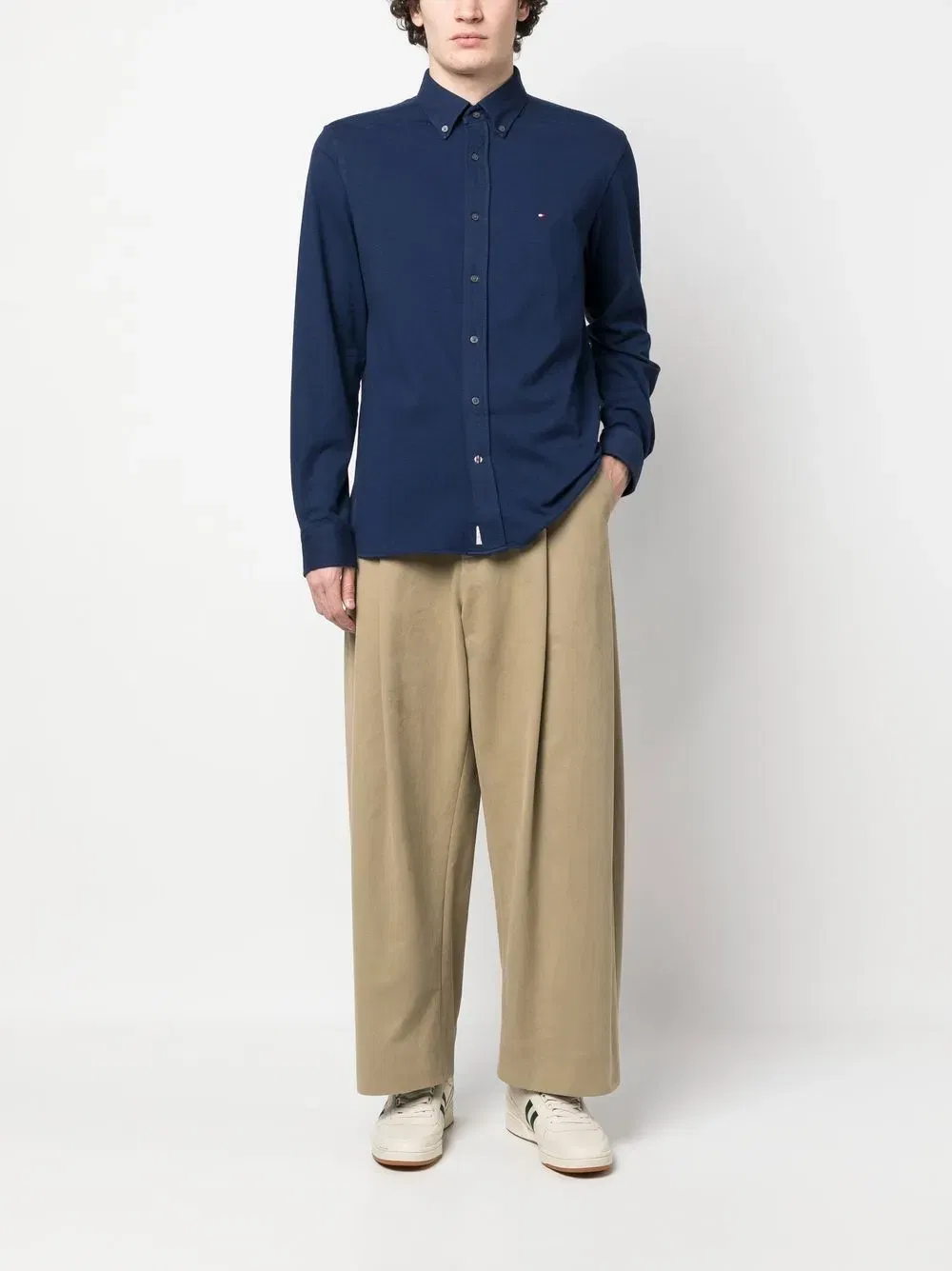 embroidered-logo long-sleeve shirt