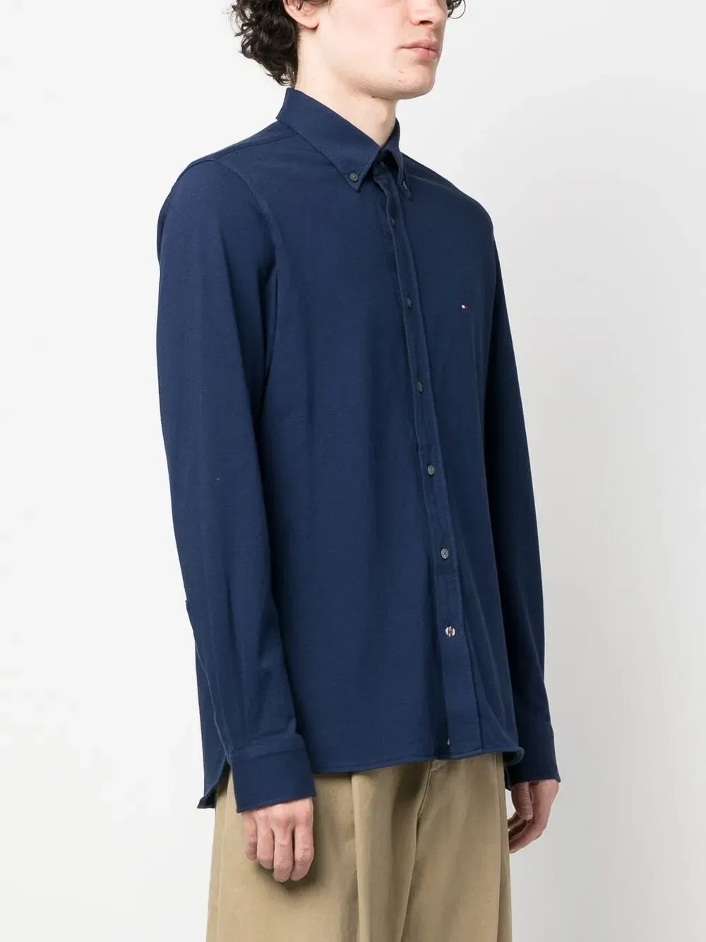 embroidered-logo long-sleeve shirt