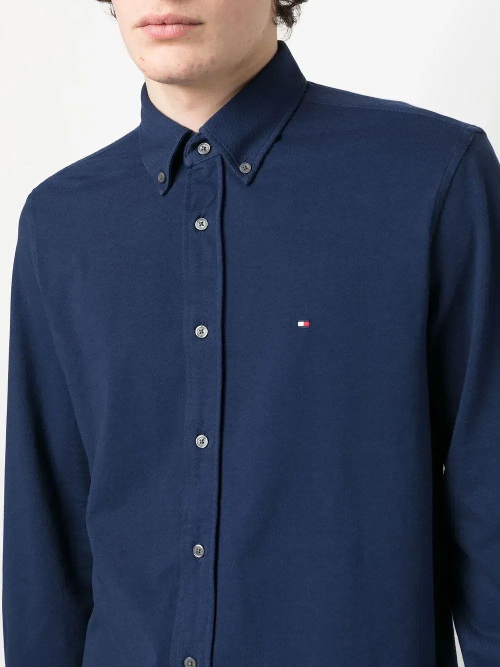 embroidered-logo long-sleeve shirt
