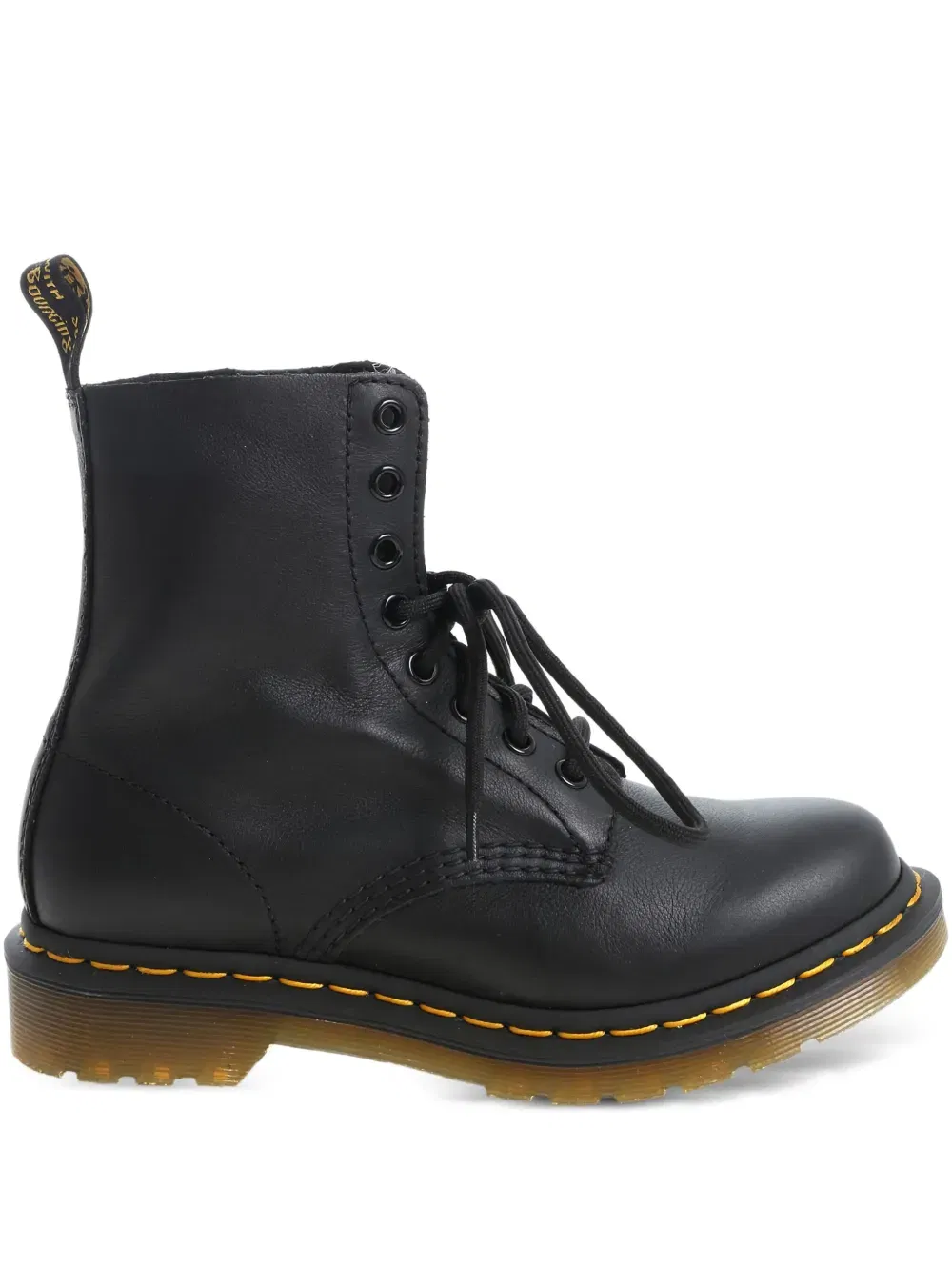 lace-up leather biker boots
