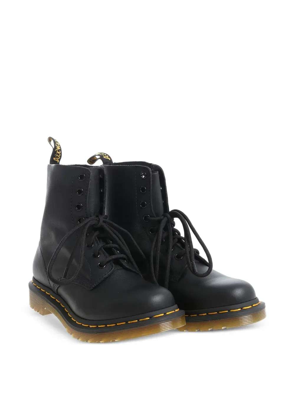 lace-up leather biker boots