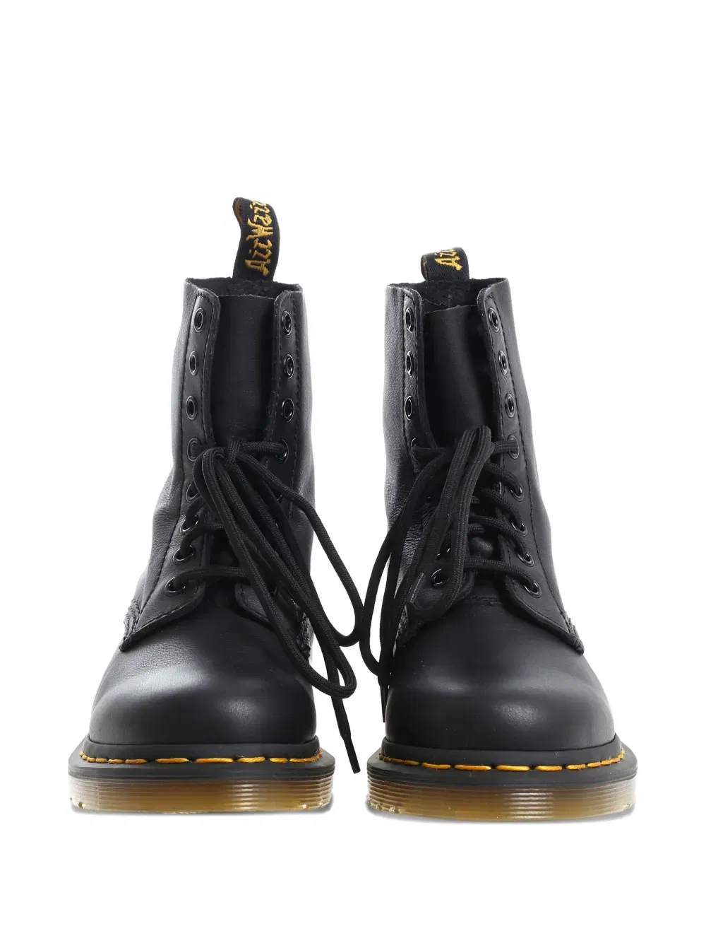 lace-up leather biker boots