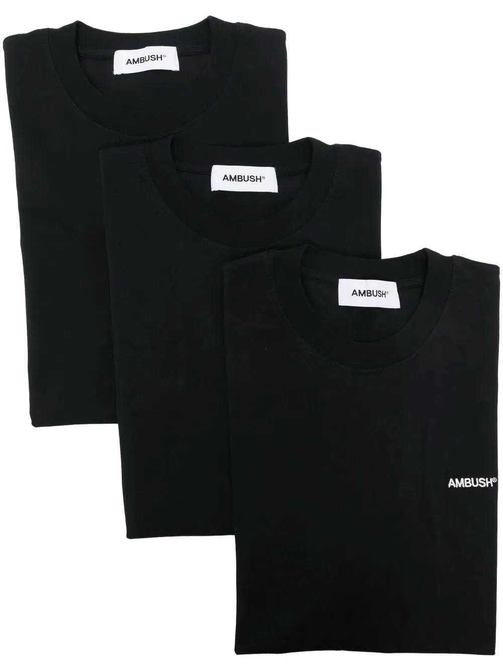logo-embroidered T-Shirt set (set of three)