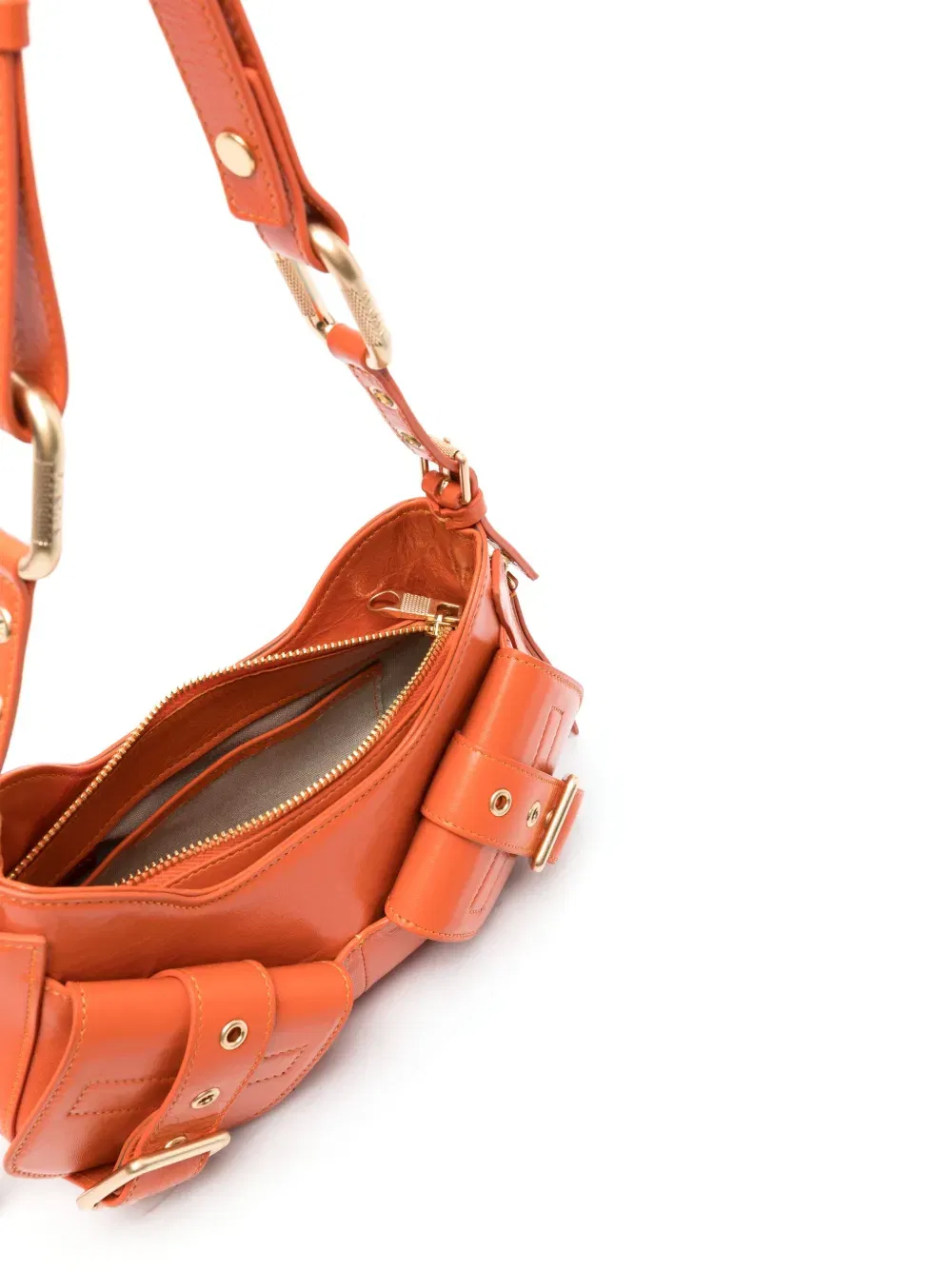 Y2K leather shoulder bag