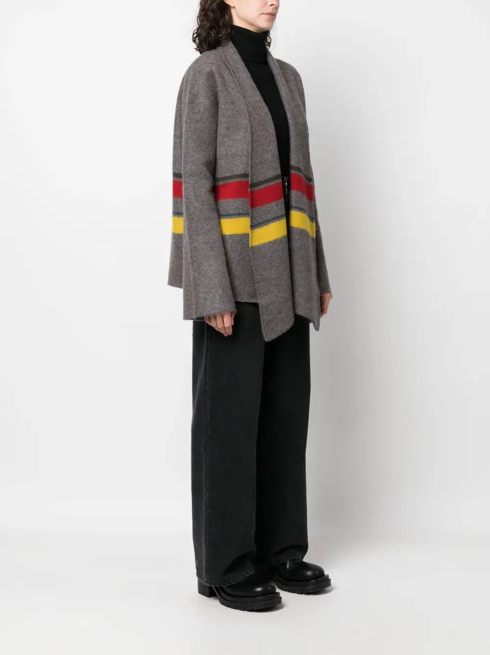 stripe-print cashmere cardigan