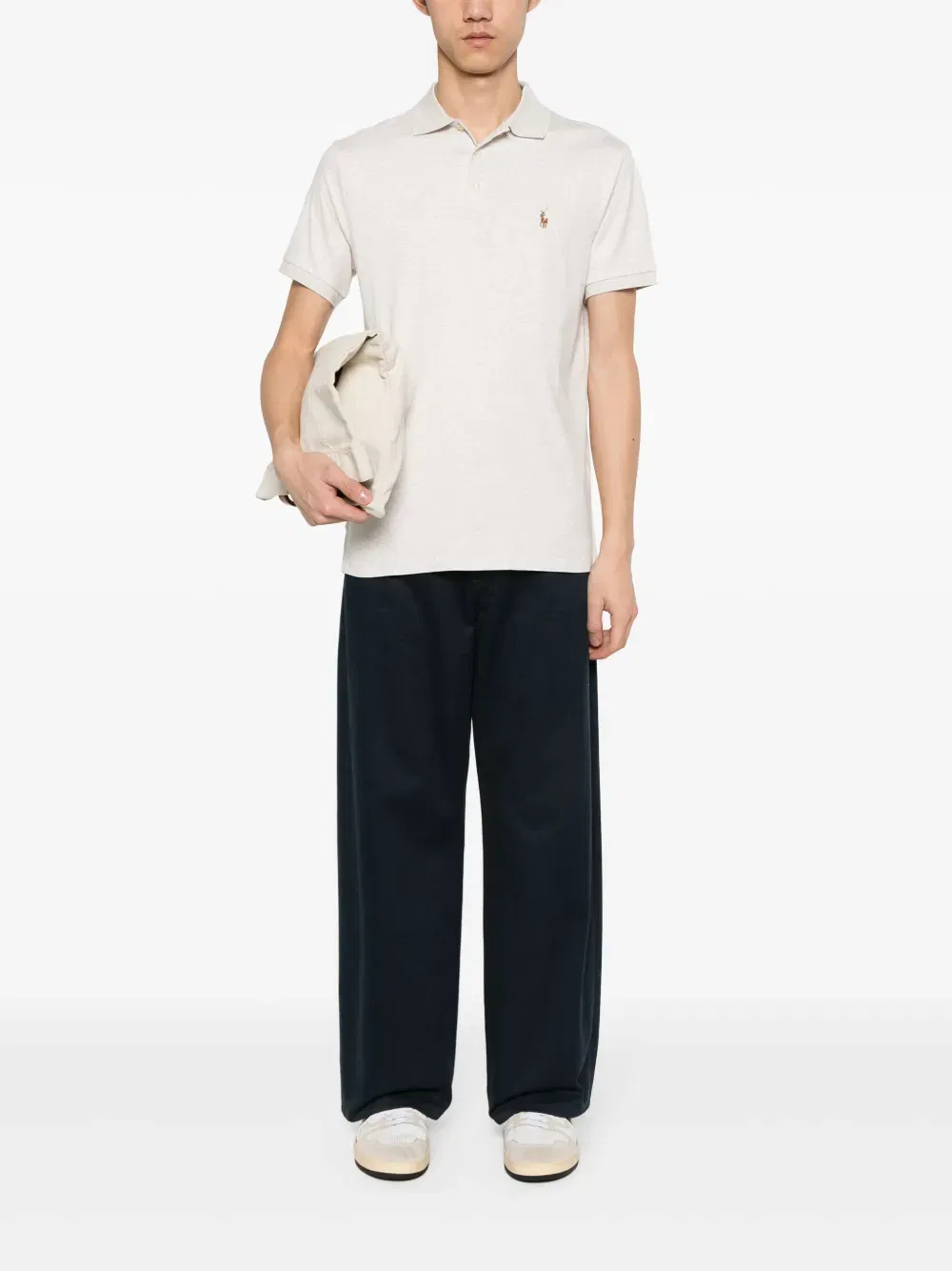 Polo Pony-embroidered cotton polo shirt