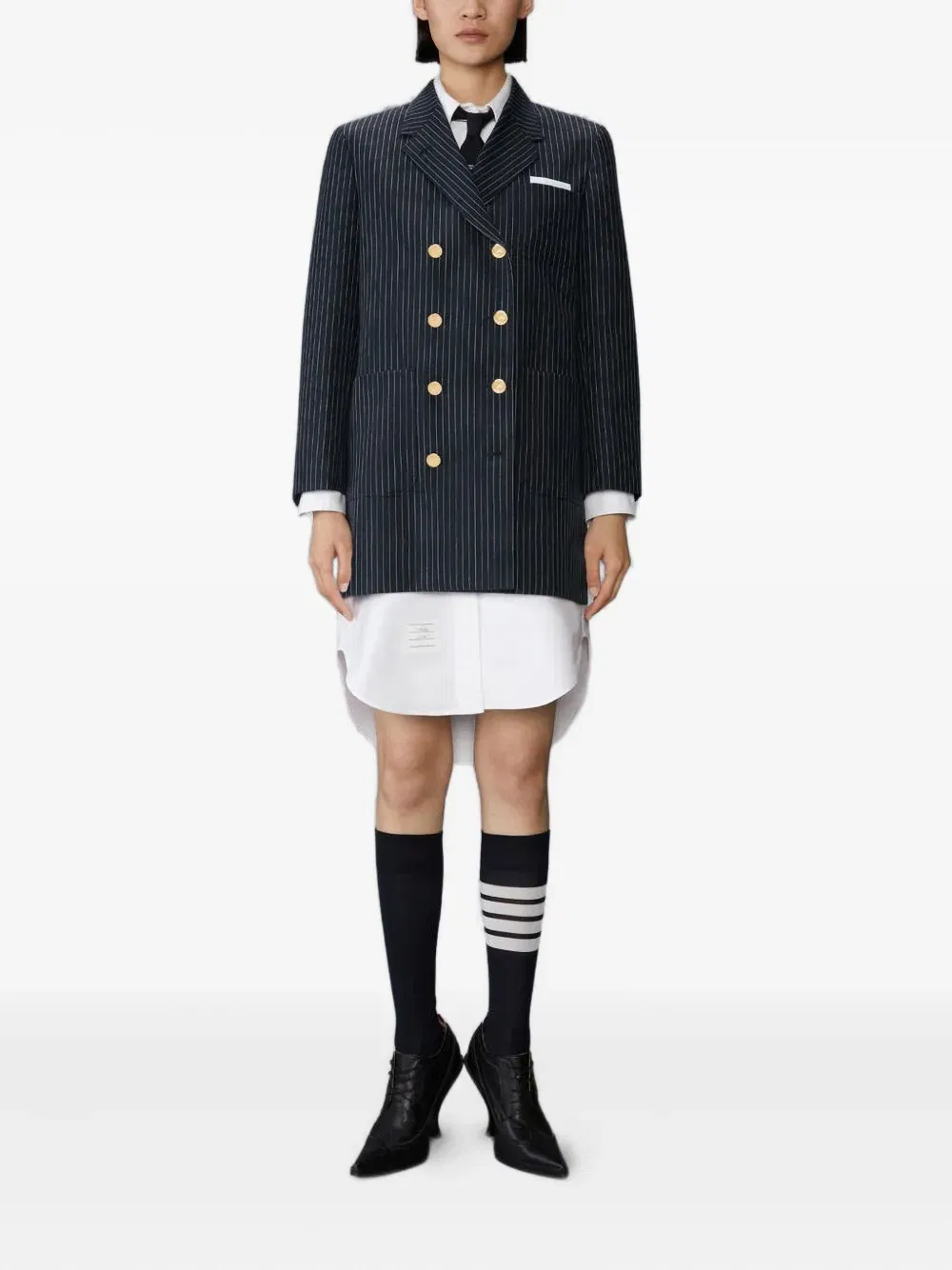 pinstripe double-breasted jacket