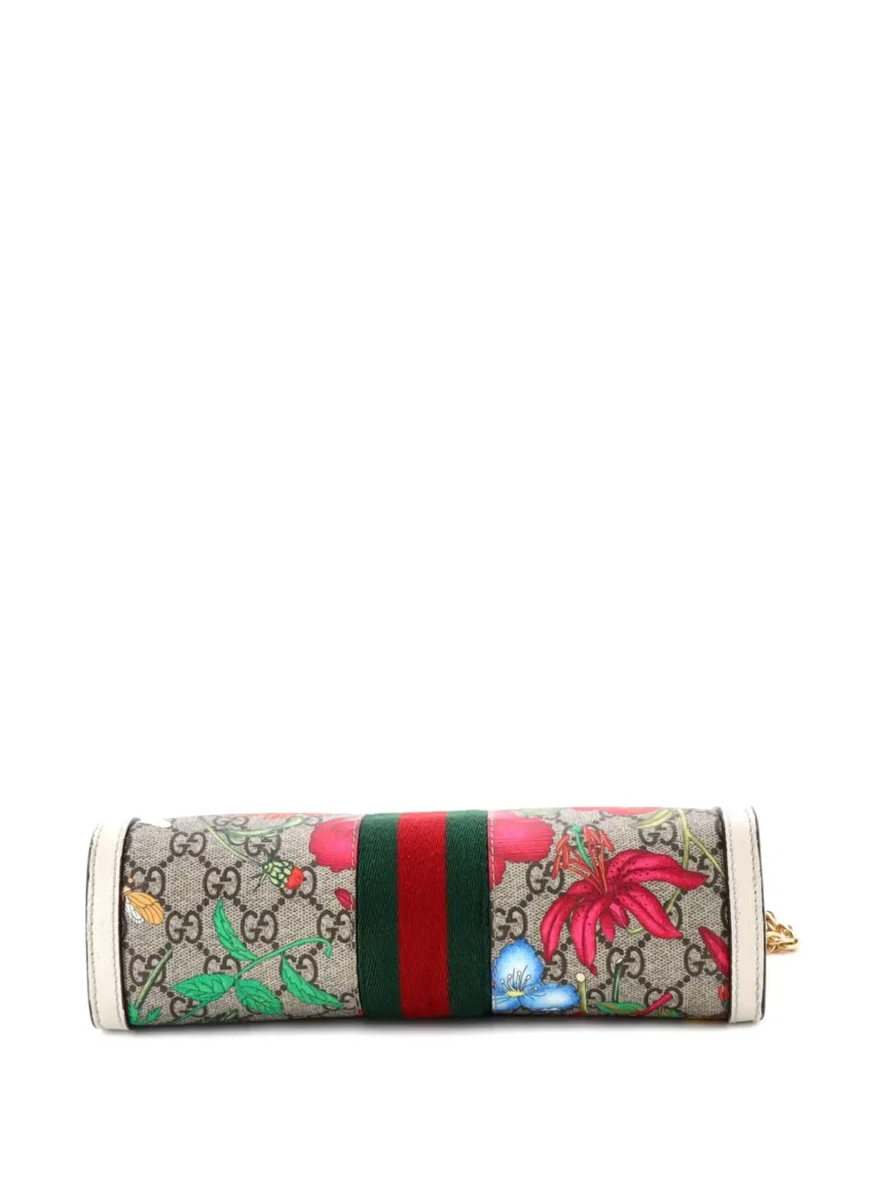 Ophidia Chain Shoulder Bag Flora GG Coated Canvas Small crossbody bag