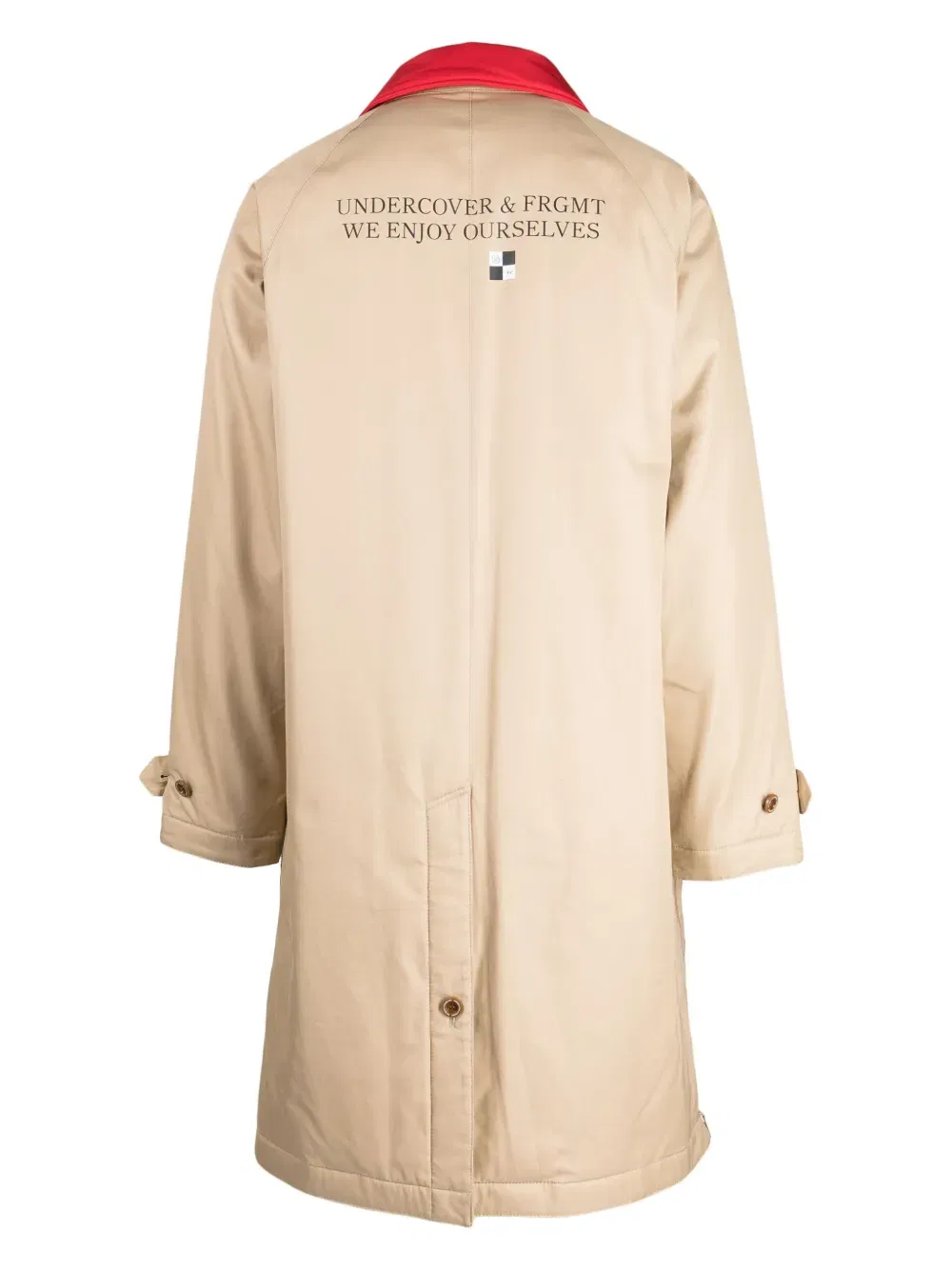 x Fragment contrasting-collar cotton raincoat