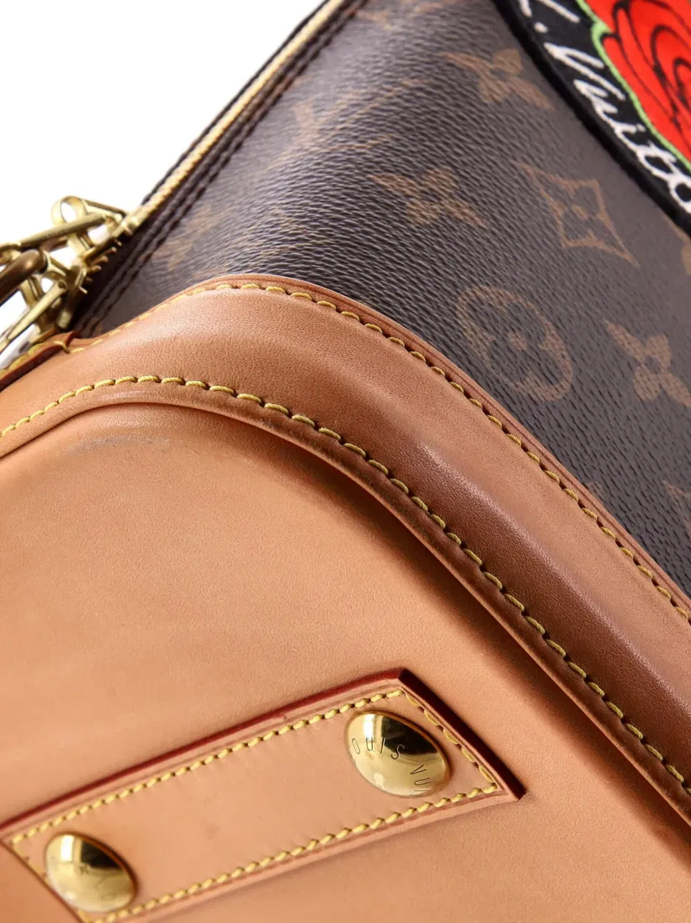 Alma Handbag Limited Edition Patches Monogram Canvas PM satchel