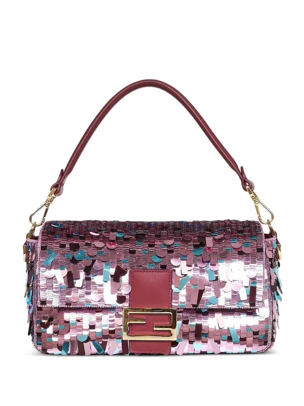Baguette sequin-embroidered shoulder bag