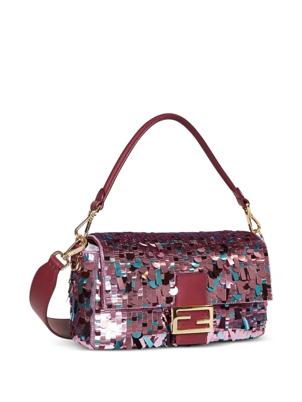 Baguette sequin-embroidered shoulder bag