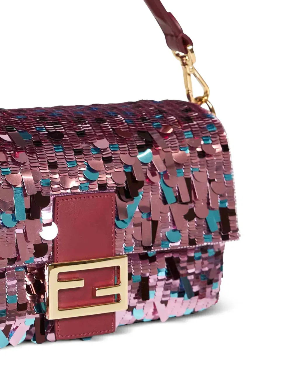 Baguette sequin-embroidered shoulder bag