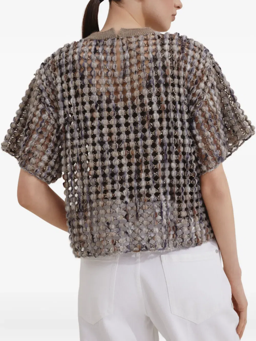 textured short-sleeve top