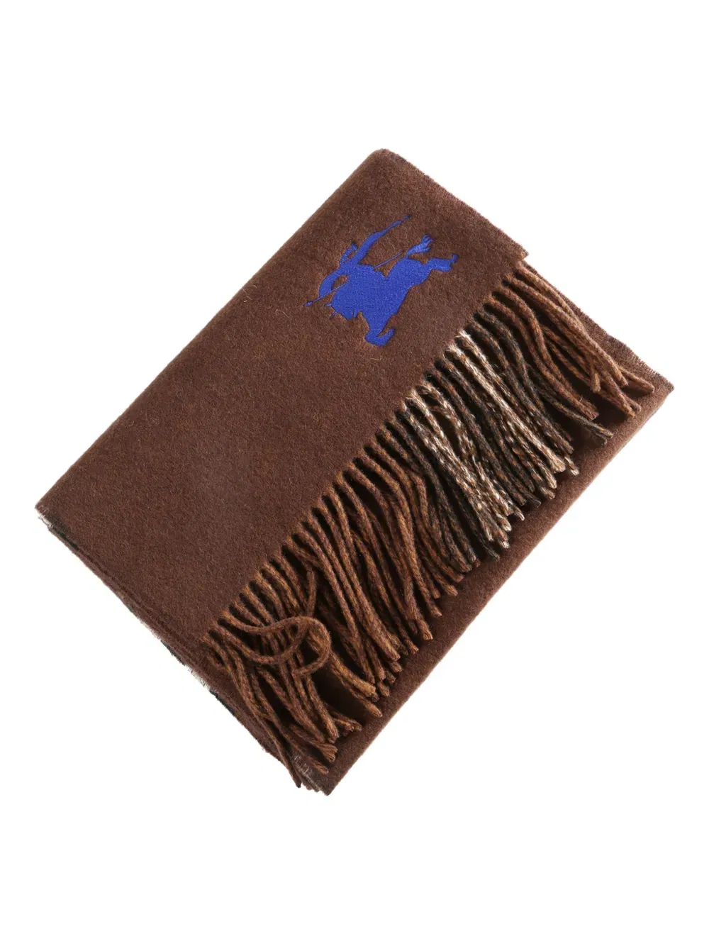 check-pattern fringed scarf