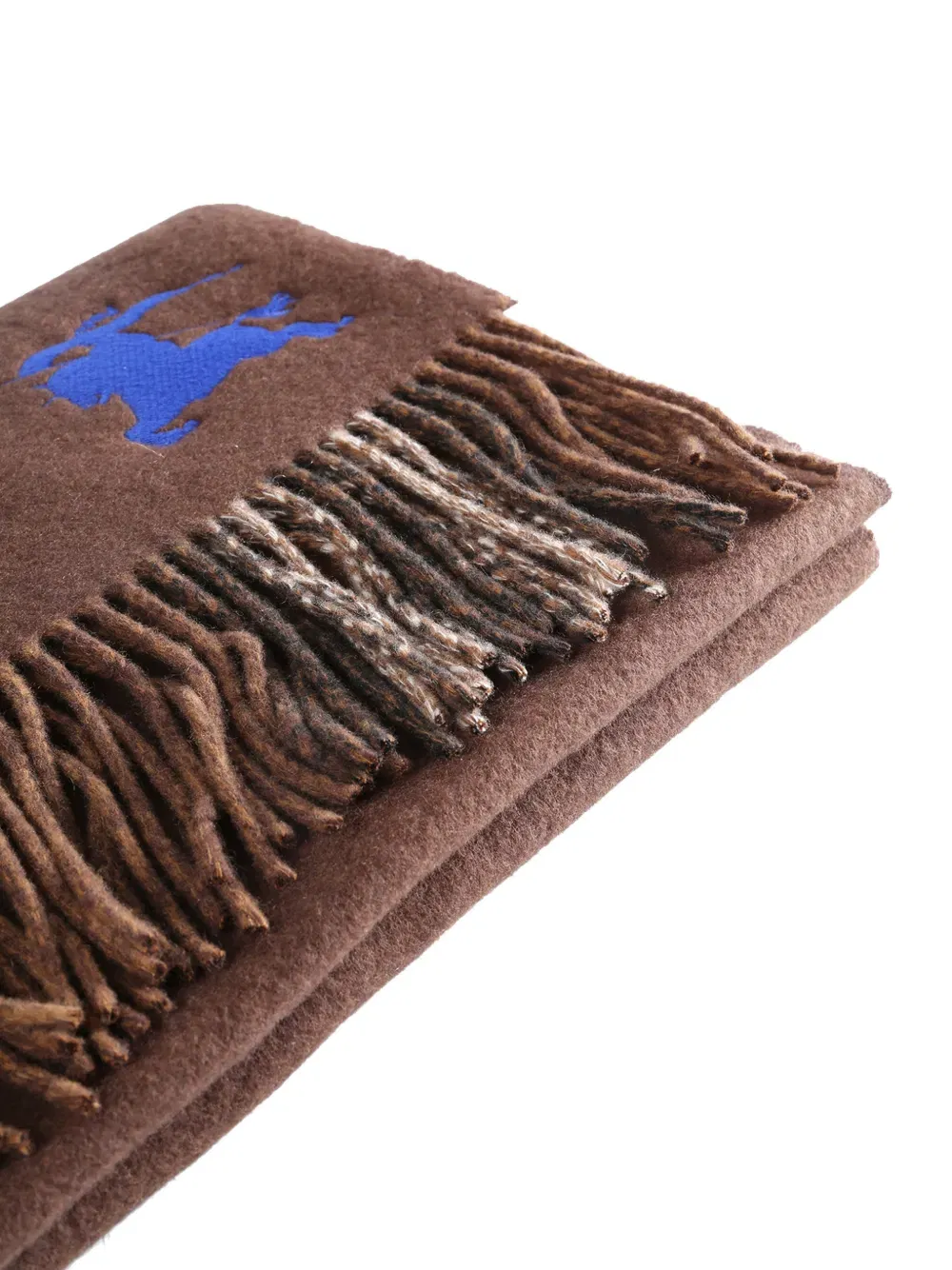 check-pattern fringed scarf