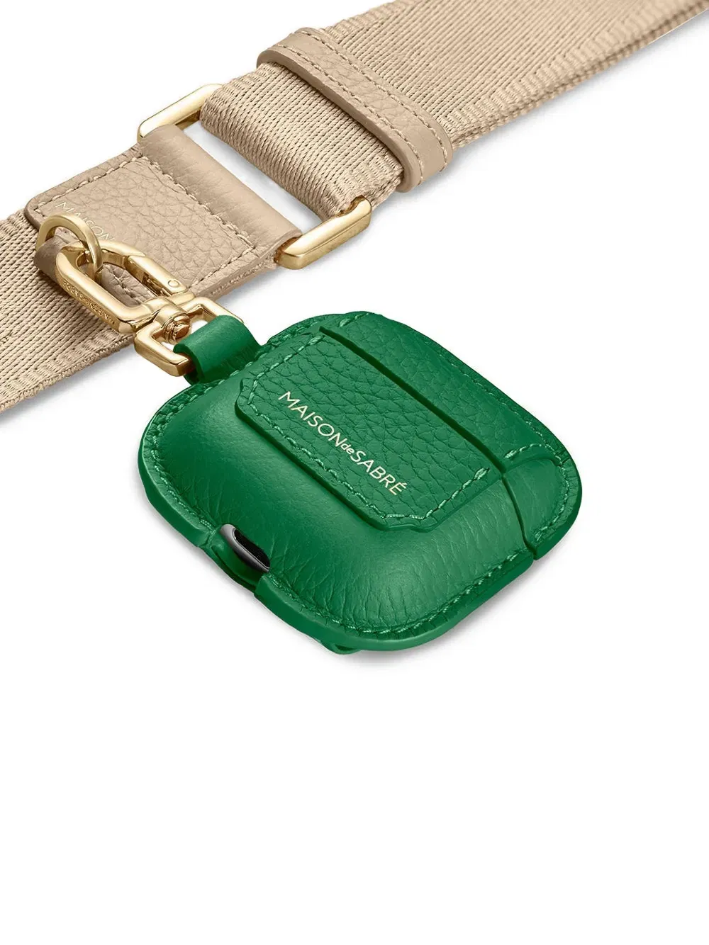 leather AirPods 4 keyring case