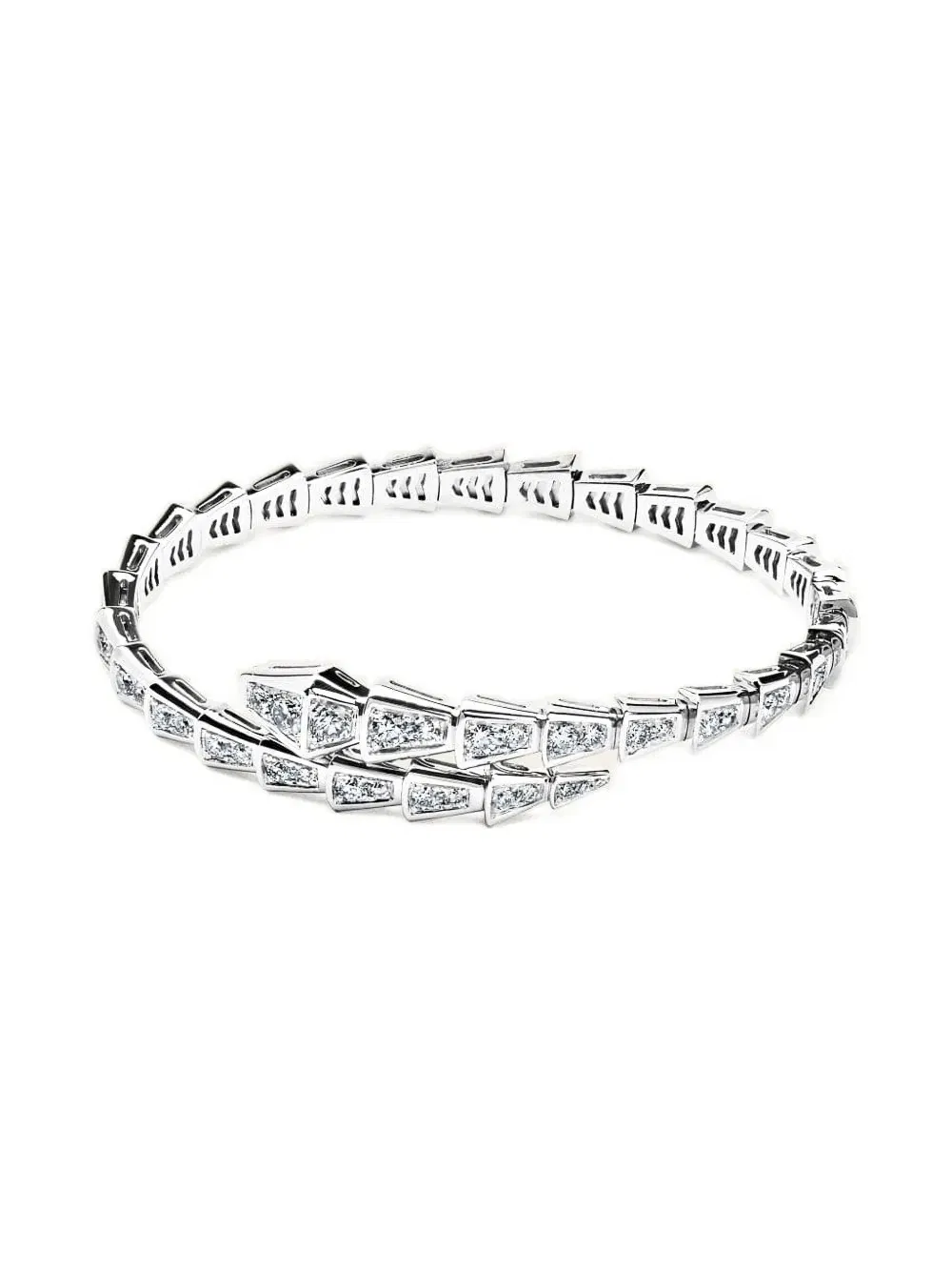 18K white gold Serpenti Viper diamond bracelet