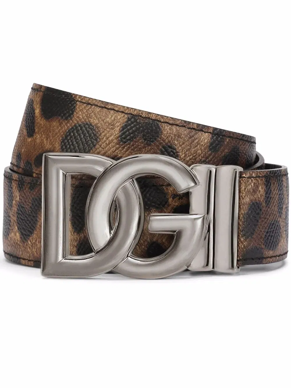 leopard-print reversible belt