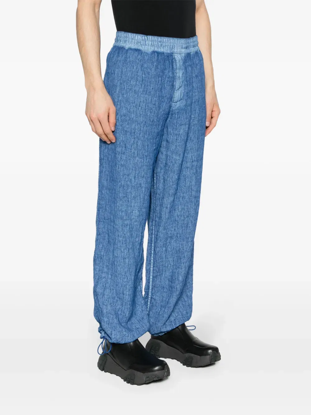 straight-leg linen trousers
