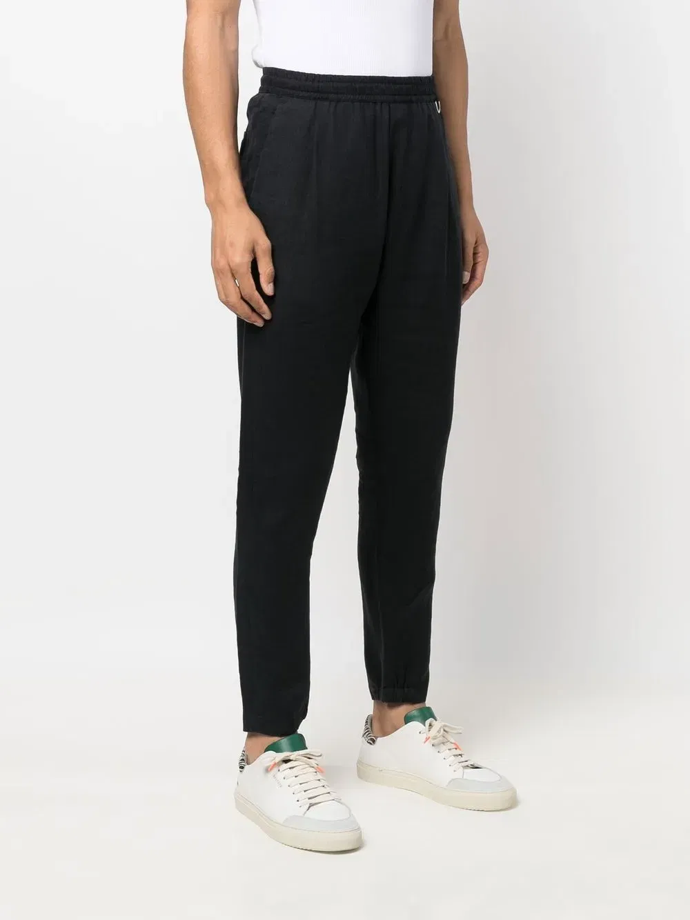 straight-leg linen trousers