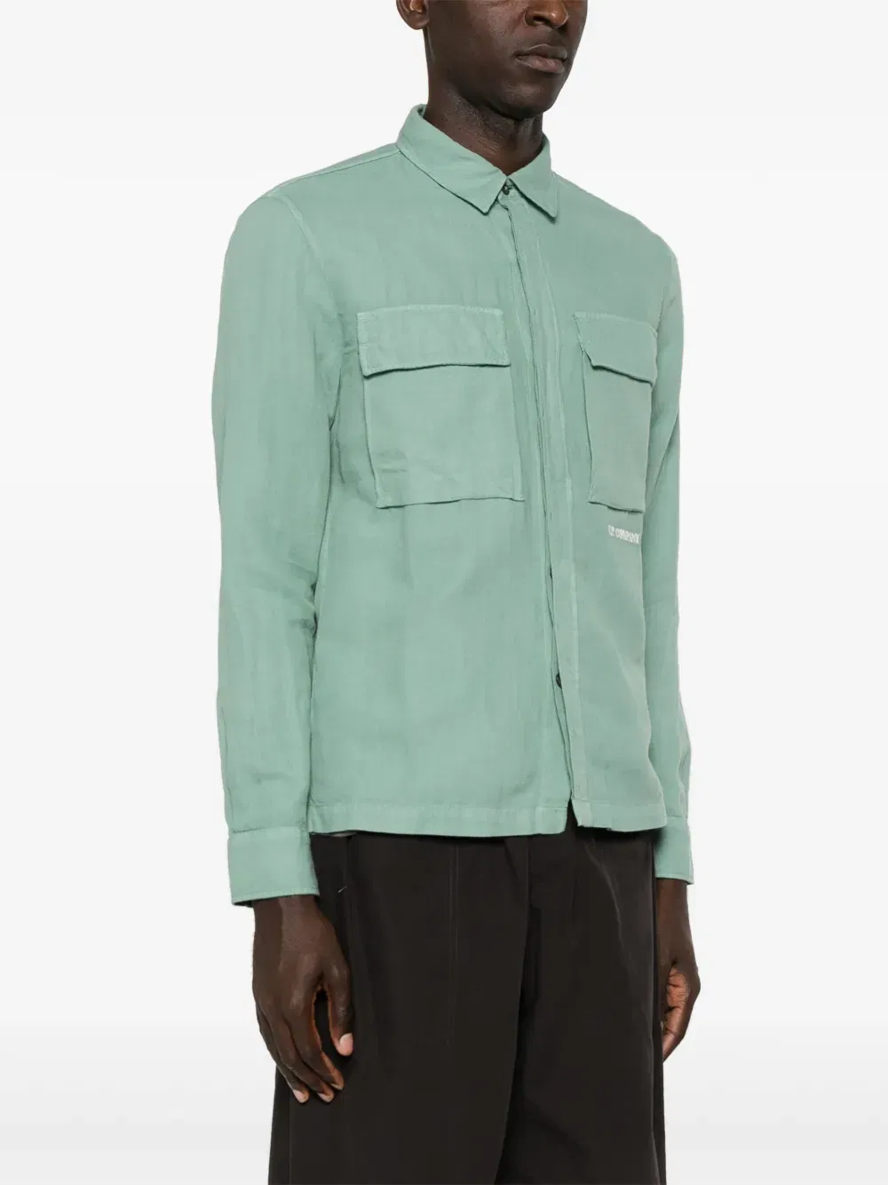 logo-embroidered long-sleeve shirt