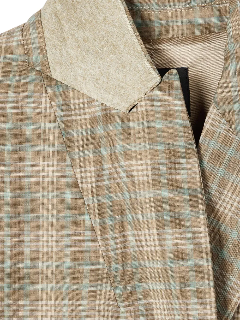 checked double-breasted blazer