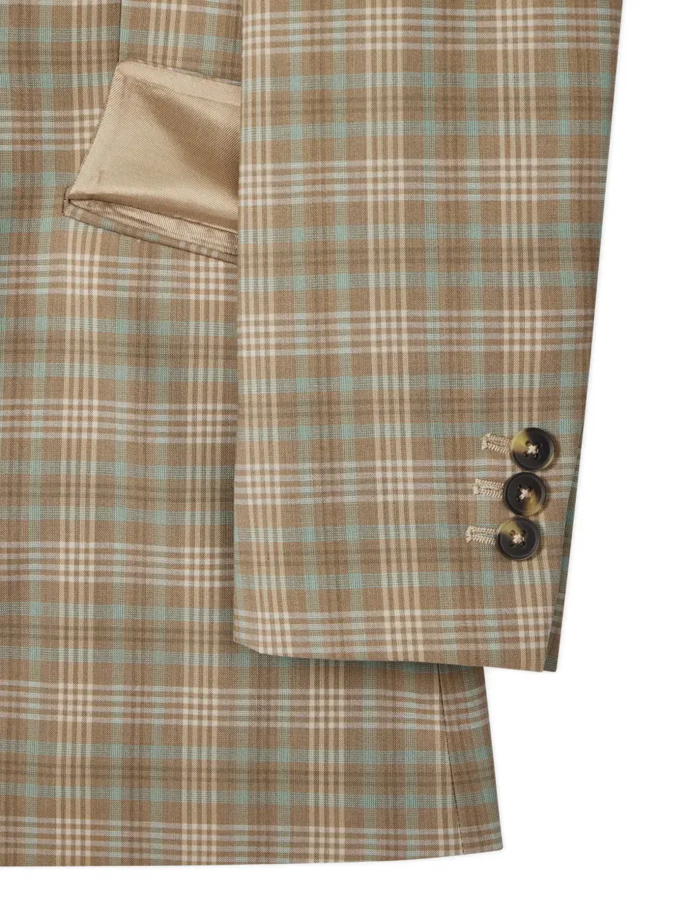 checked double-breasted blazer