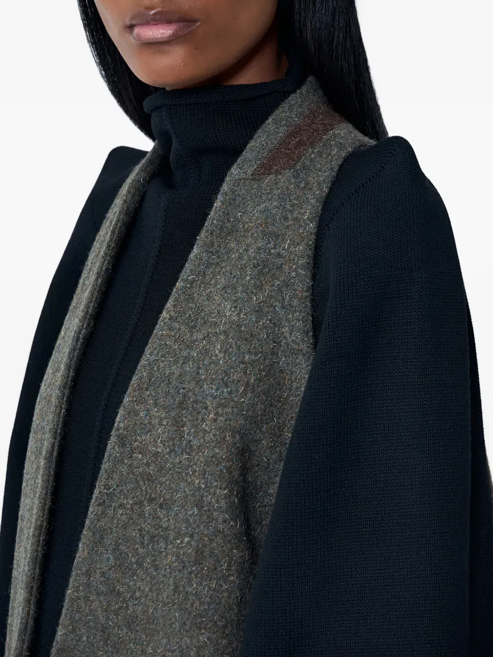 self-tie sleeveless coat