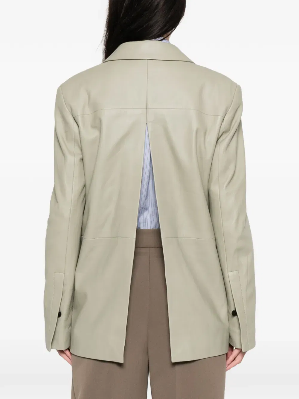 button leather jacket