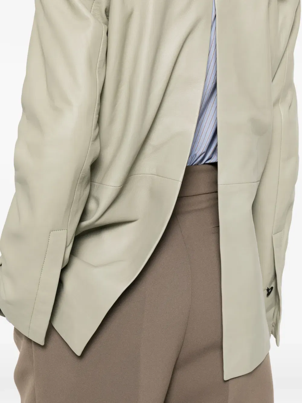 button leather jacket