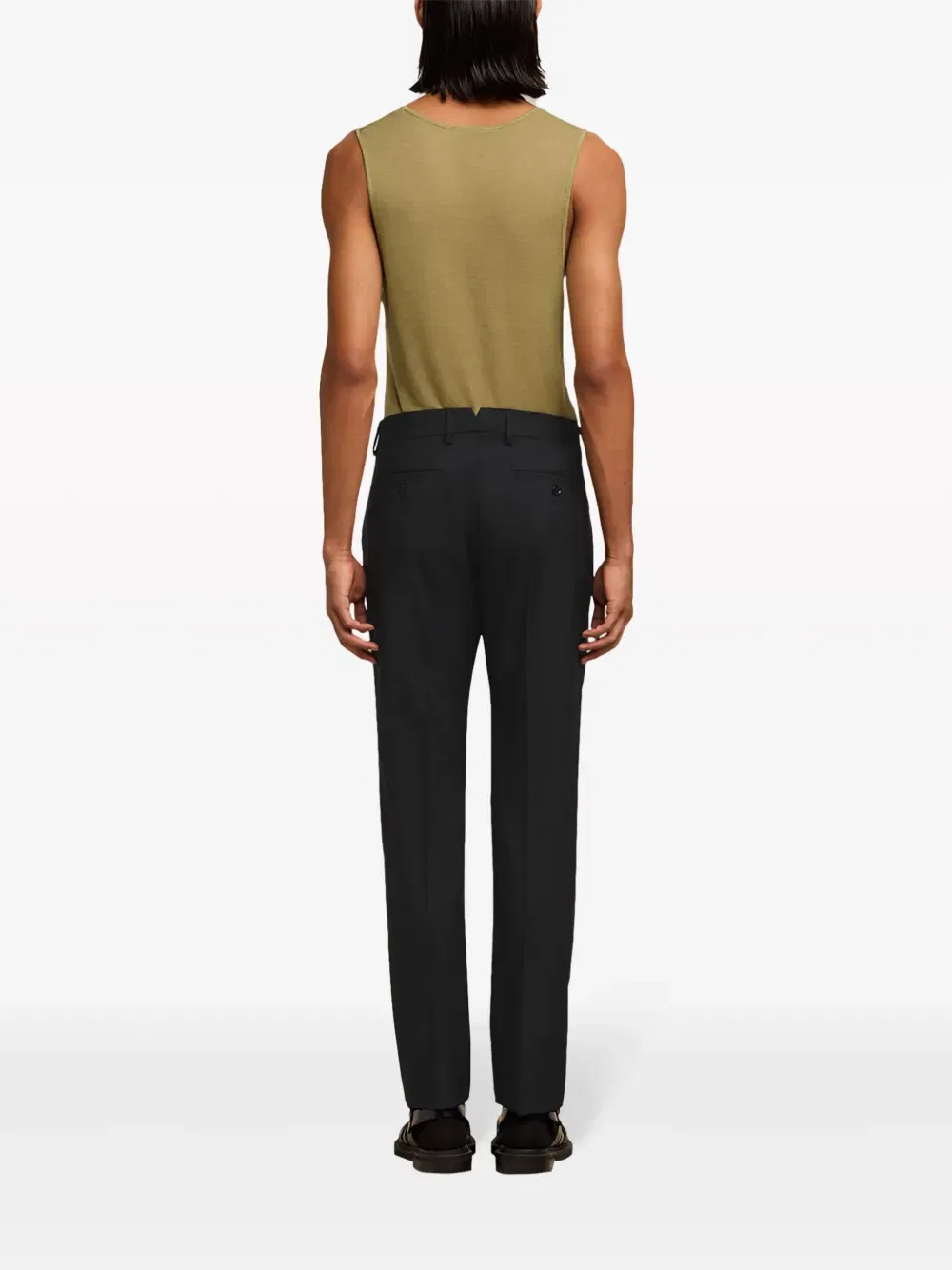 twill tapered-leg trousers