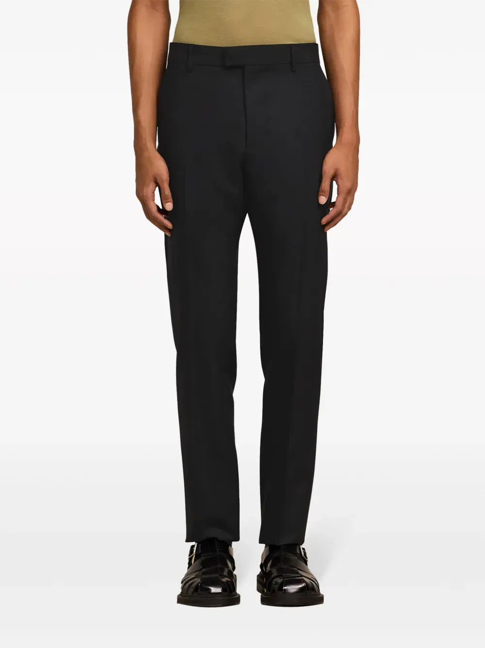 twill tapered-leg trousers