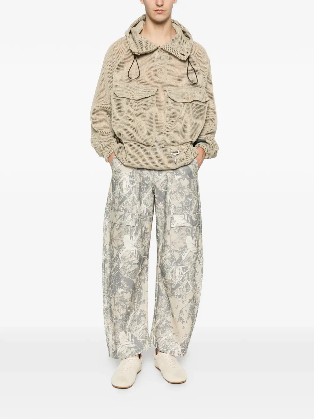 camouflage-pattern cargo pants