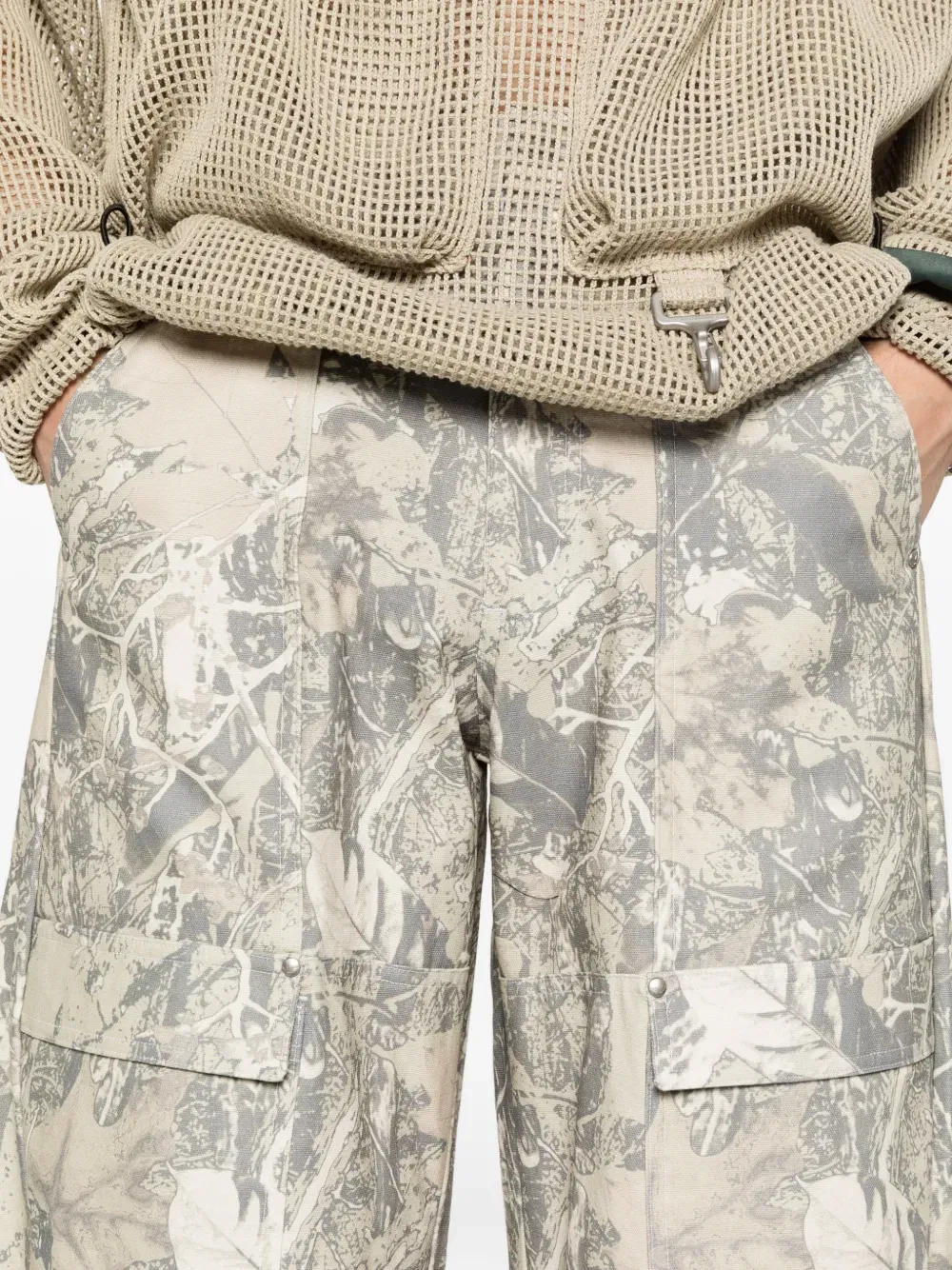 camouflage-pattern cargo pants